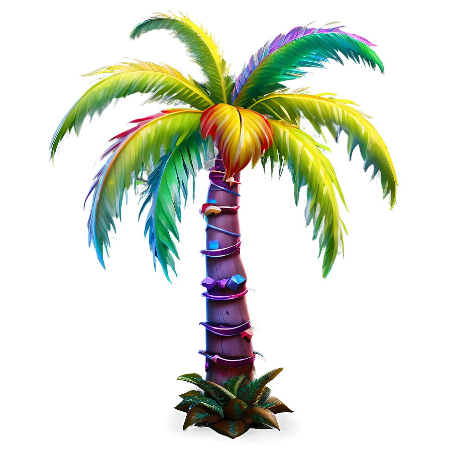 Rainbow Palm Tree Png Hfk PNG Image