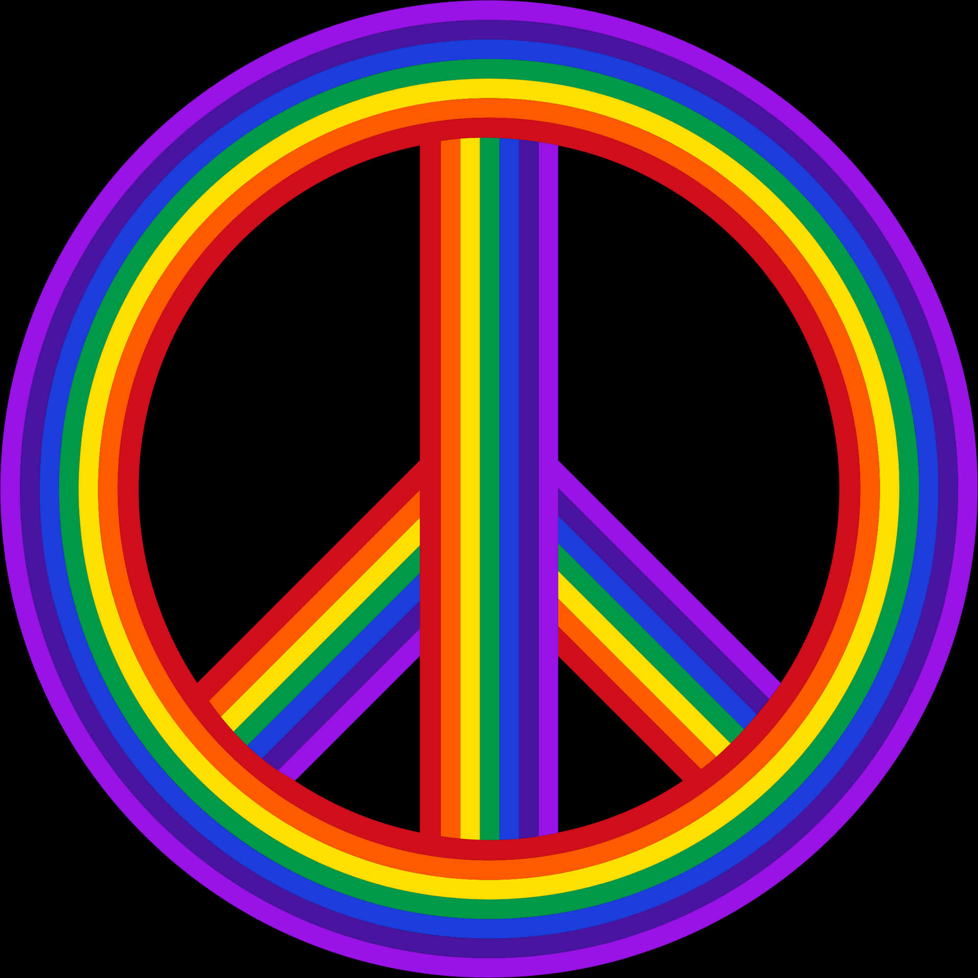 Rainbow Peace Symbol PNG Image