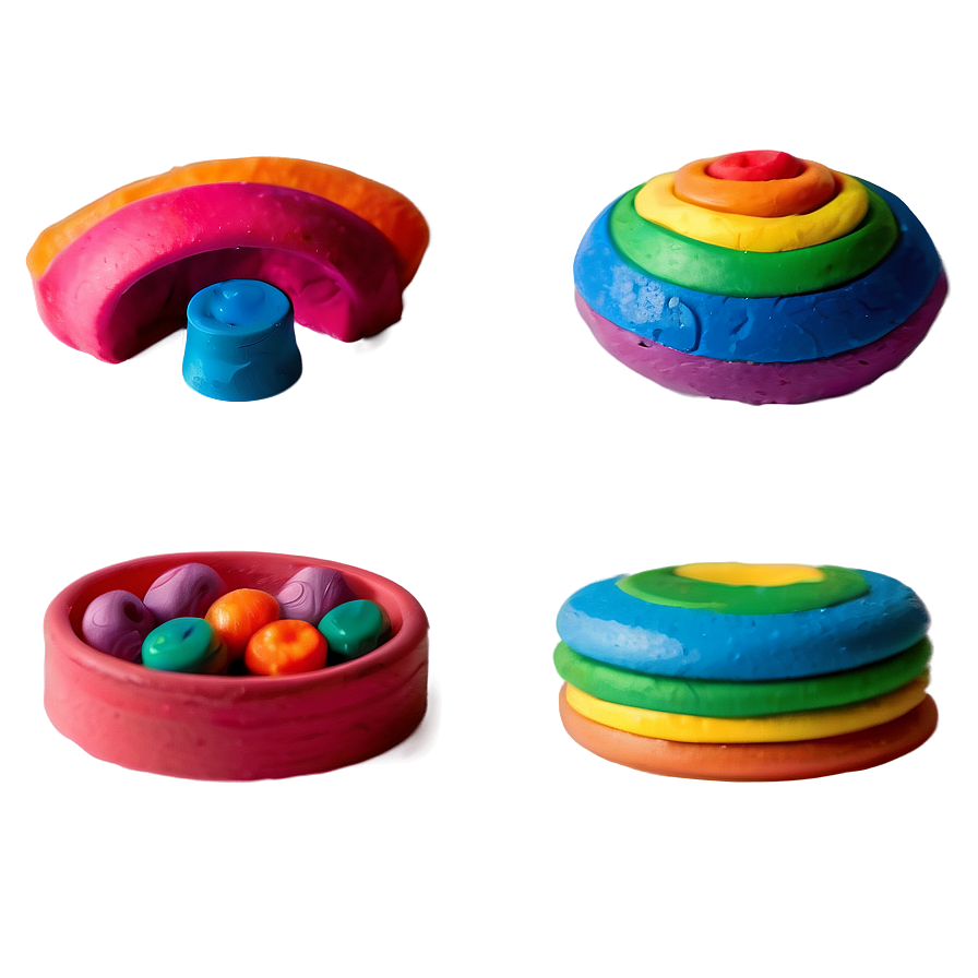 Rainbow Playdough Set Png 06132024 PNG Image