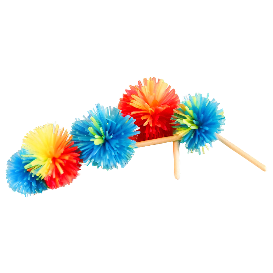 Rainbow Pom Poms Png 06132024 PNG Image