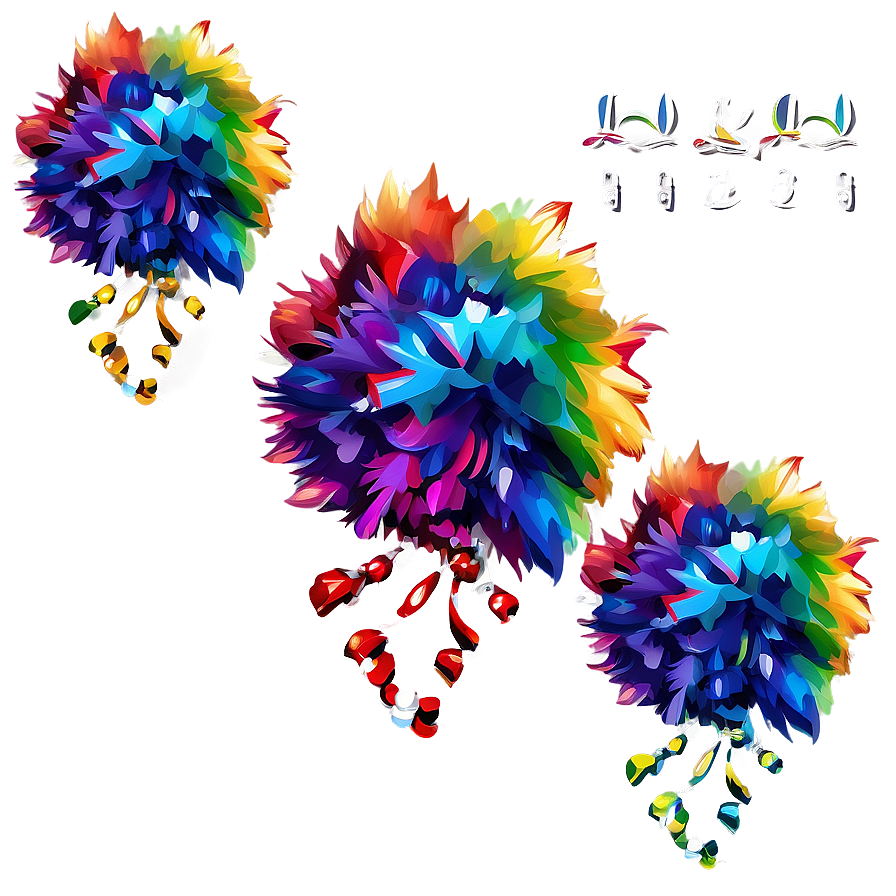 Rainbow Pom Poms Png Dja84 PNG Image