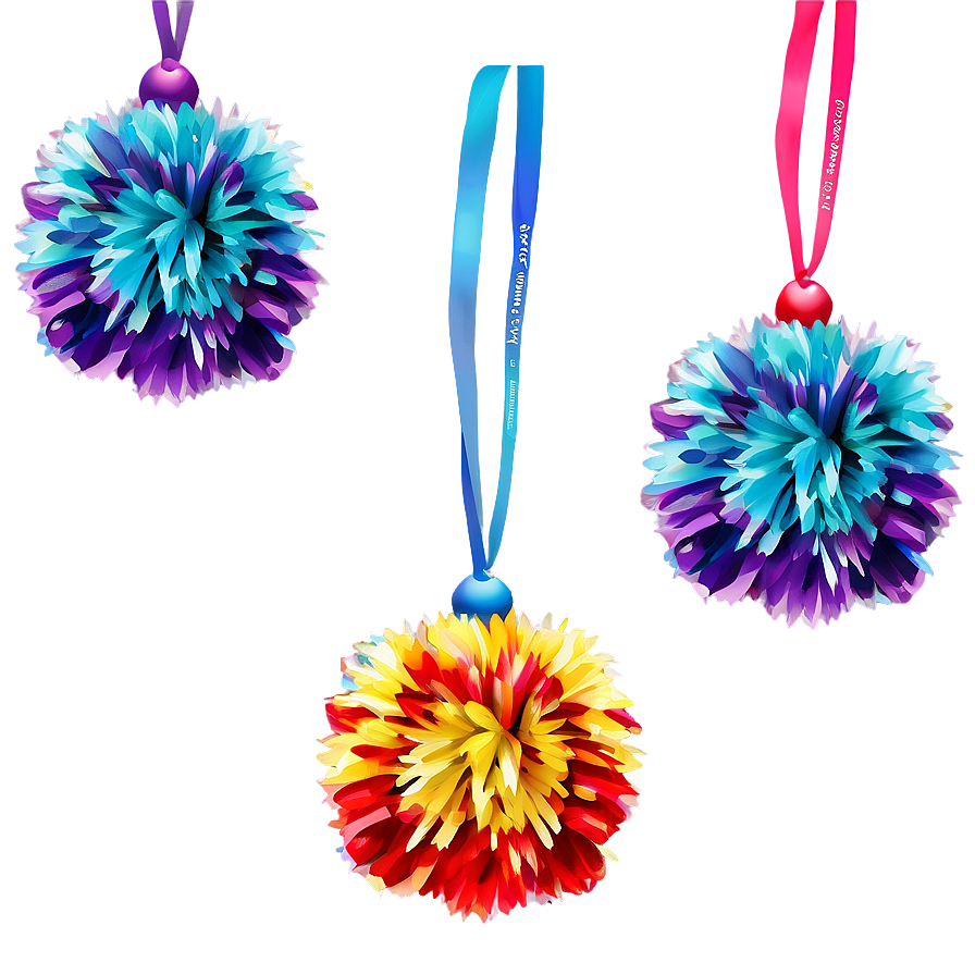 Rainbow Pom Poms Png Yyt44 PNG Image