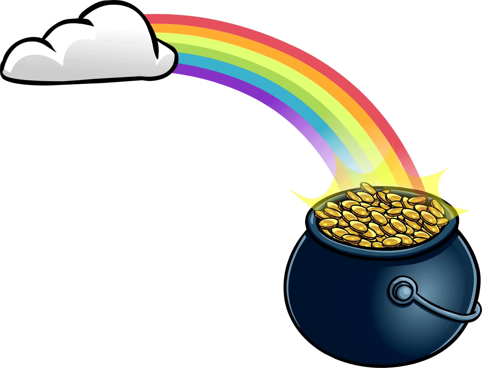 Rainbow Potof Gold Illustration PNG Image