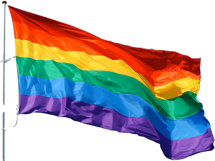 Rainbow Pride Flag Waving PNG Image