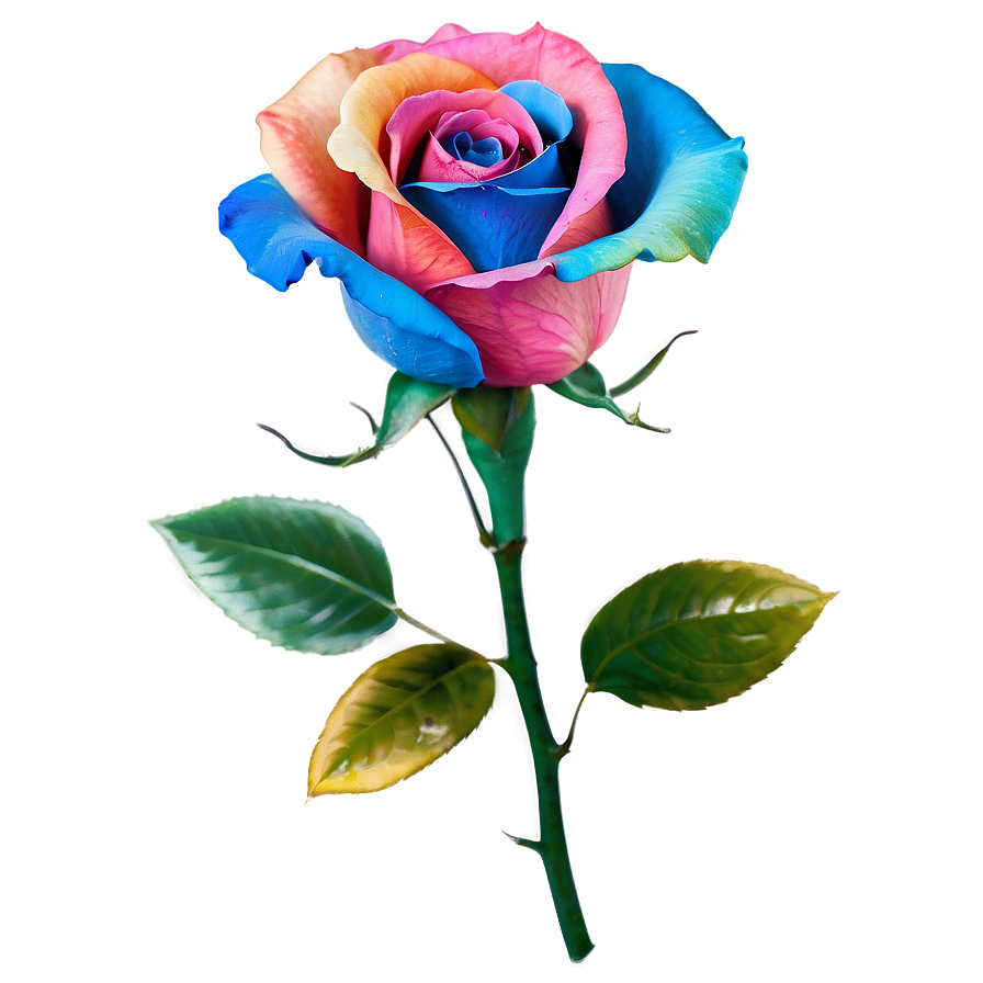 Rainbow Rose Flower Png Lfh PNG Image