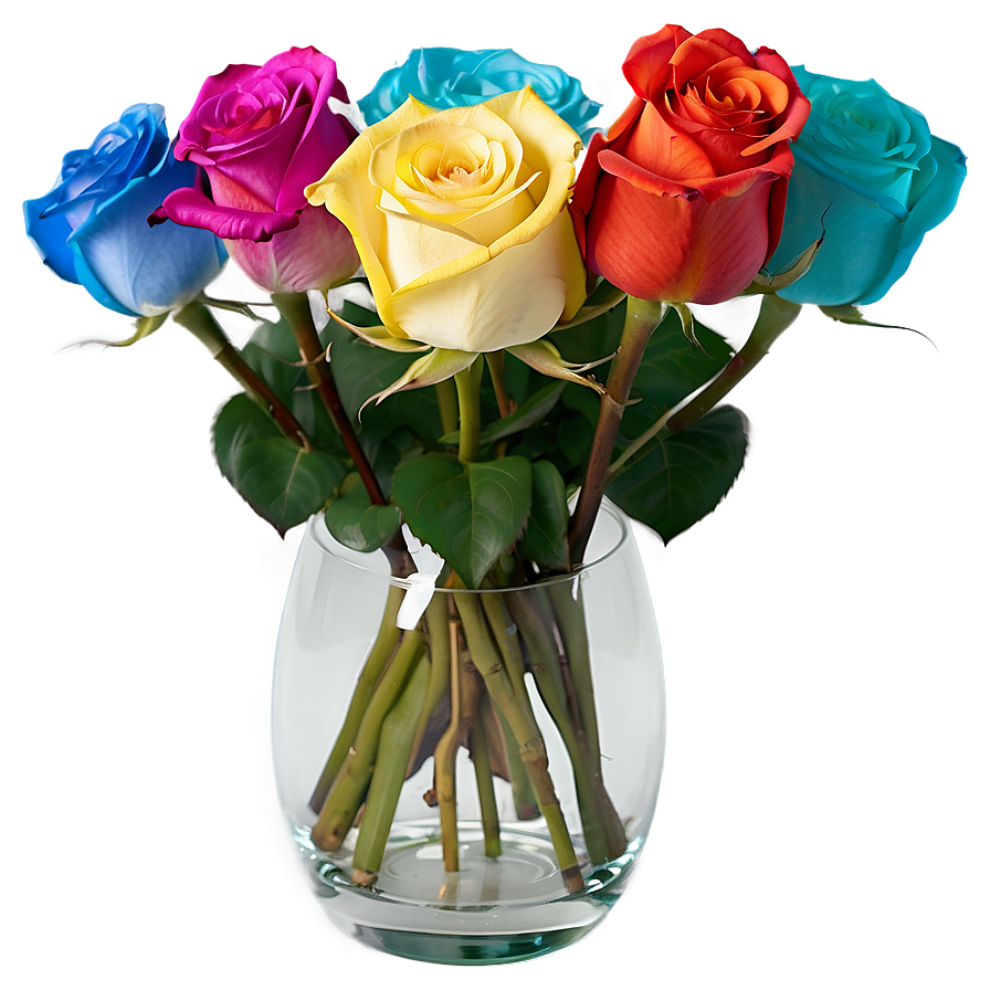 Rainbow Roses Arrangement Png 29 PNG Image