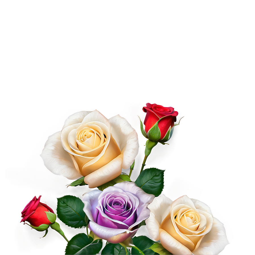 Rainbow Roses Celebration Png Skd PNG Image