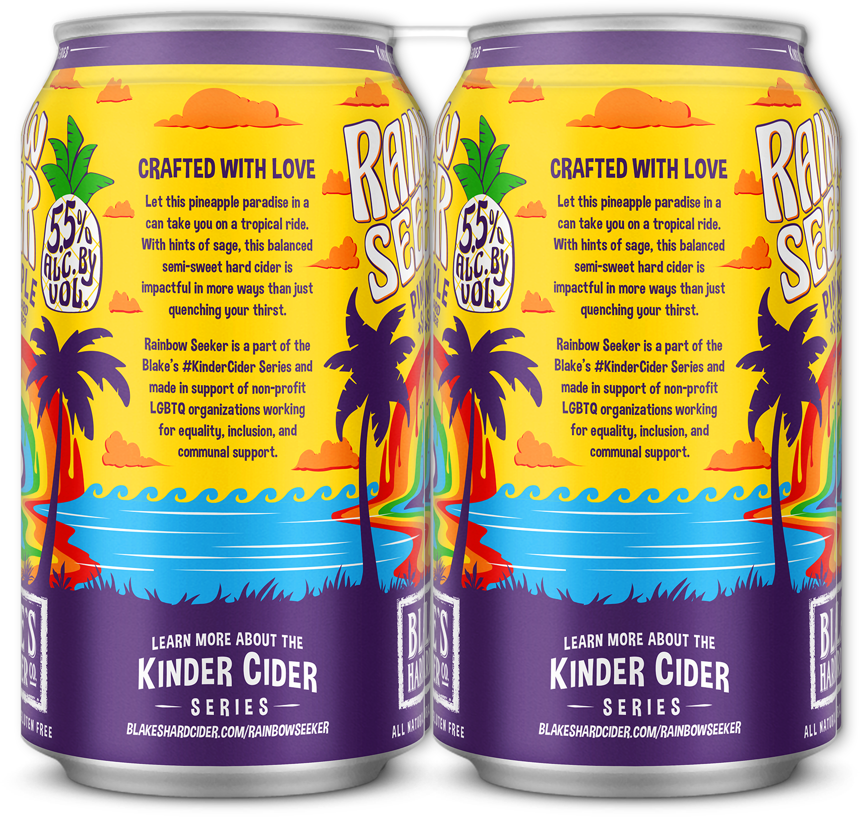 Rainbow Seeker Cider Can Design PNG Image