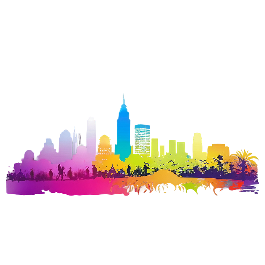 Rainbow Skyline Silhouette Png 52 PNG Image