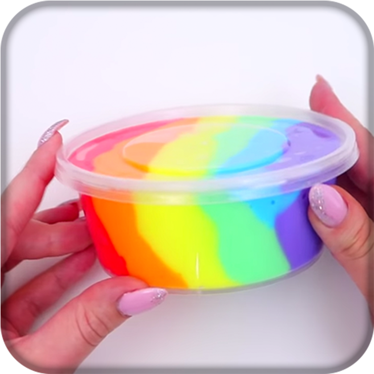 Rainbow Slimein Container PNG Image