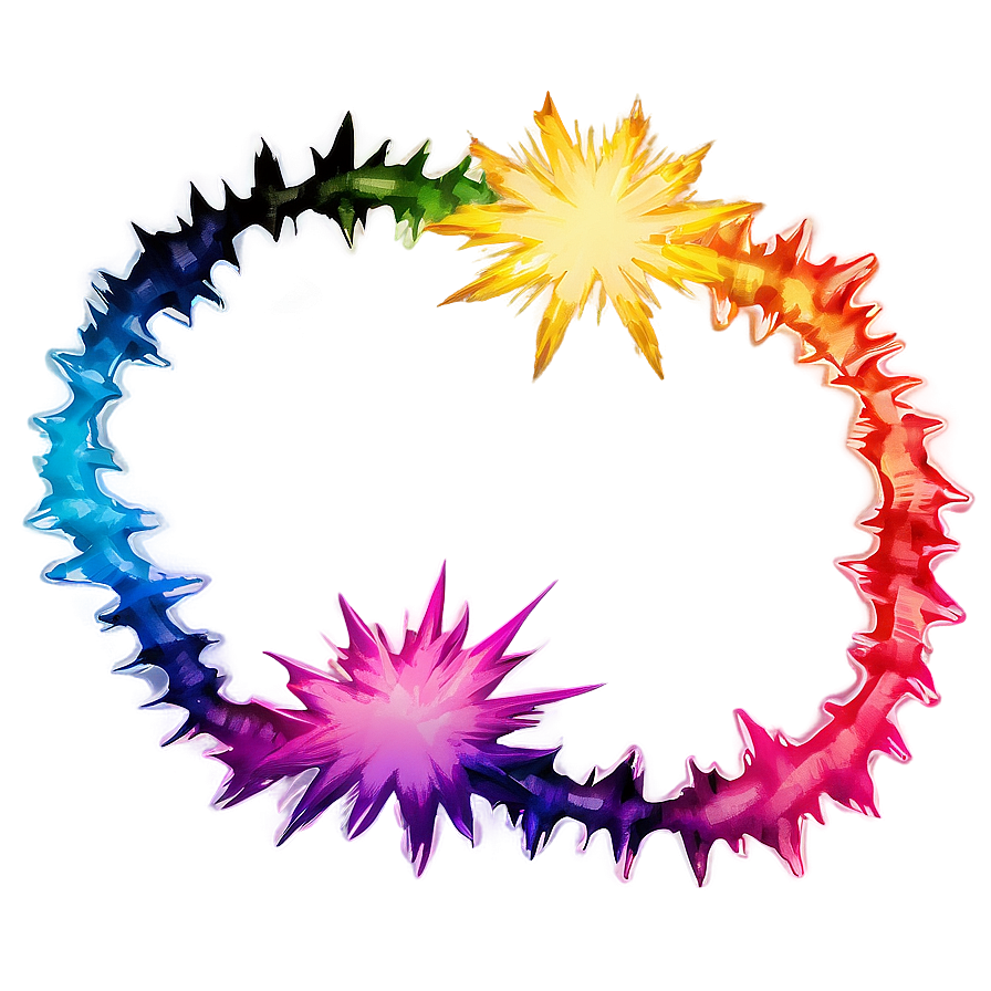 Rainbow Starburst Design Png 18 PNG Image