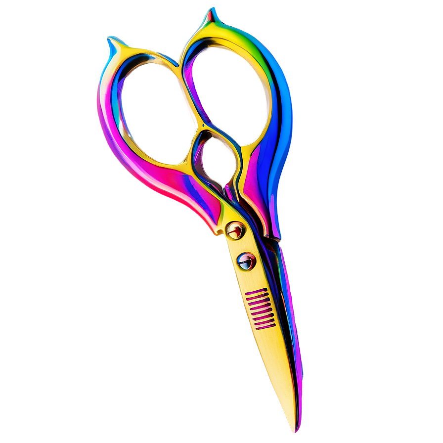 Rainbow Titanium Hair Scissors Png 40 PNG Image