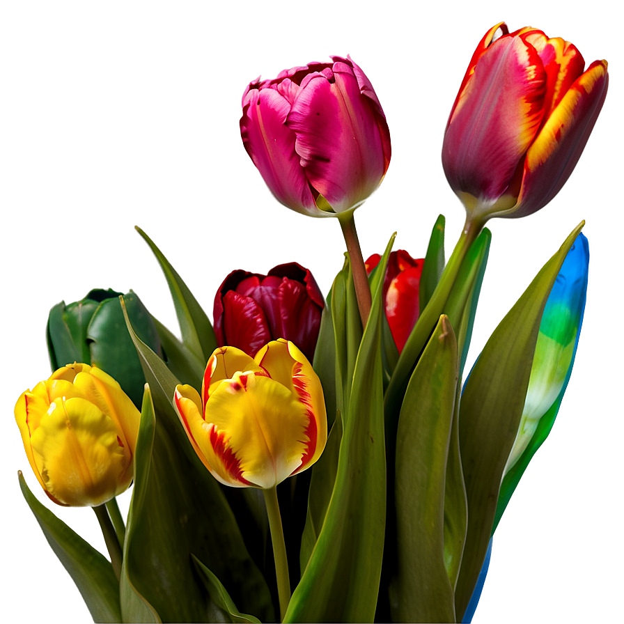 Rainbow Tulips Png Fdq99 PNG Image