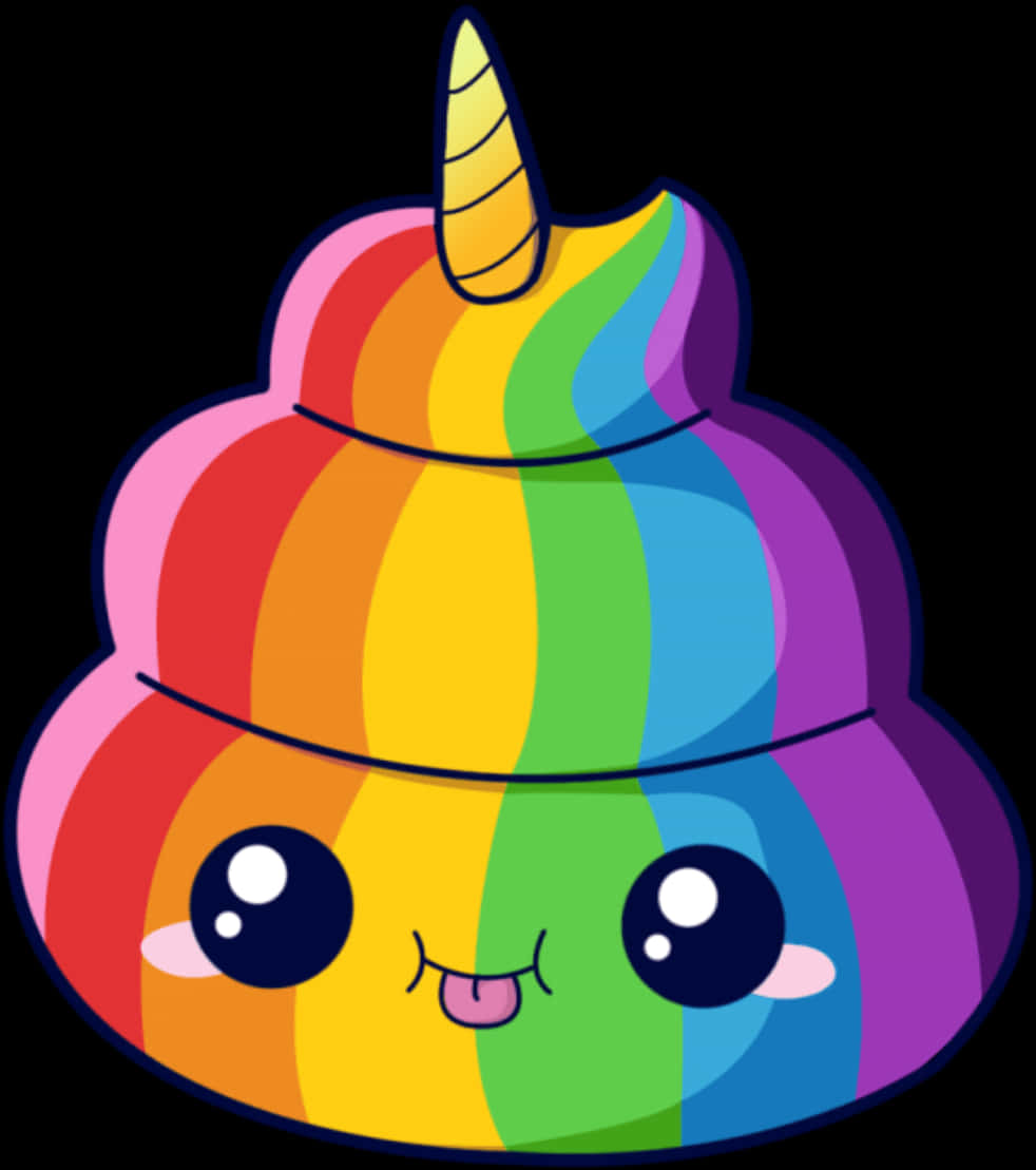 Rainbow Unicorn Poop Cartoon PNG Image