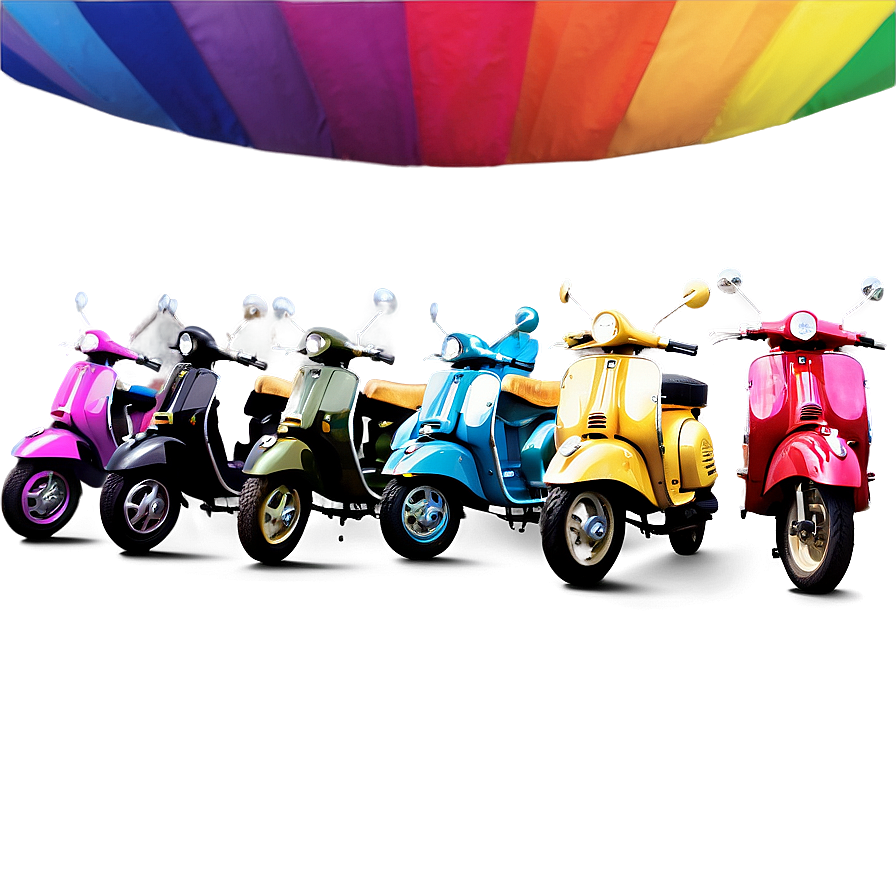 Rainbow Vespa Parade Png Axx3 PNG Image