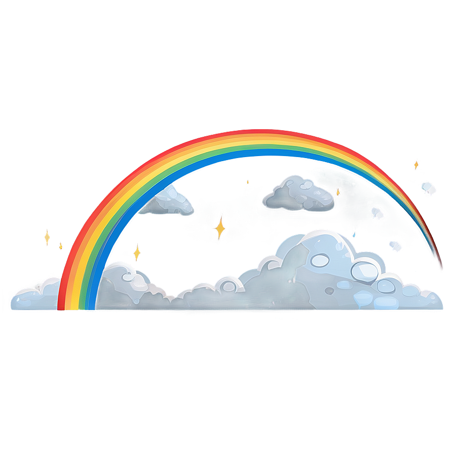 Rainbow With Clouds And Light Rays Png Utj PNG Image