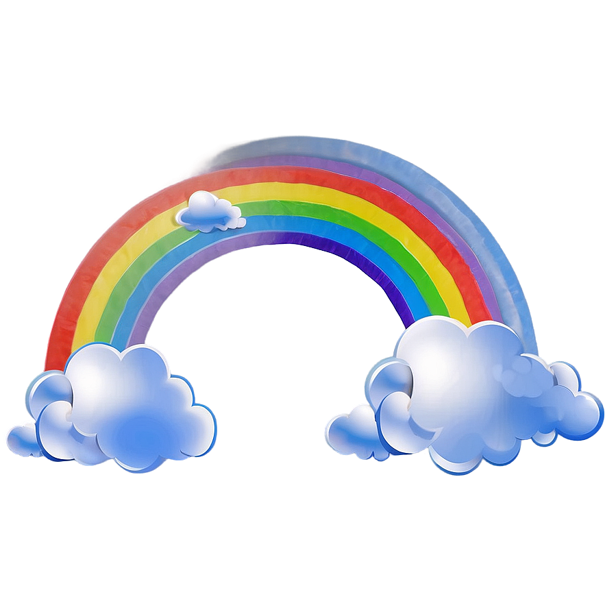 Rainbow With Clouds And Sun Png Uoy PNG Image