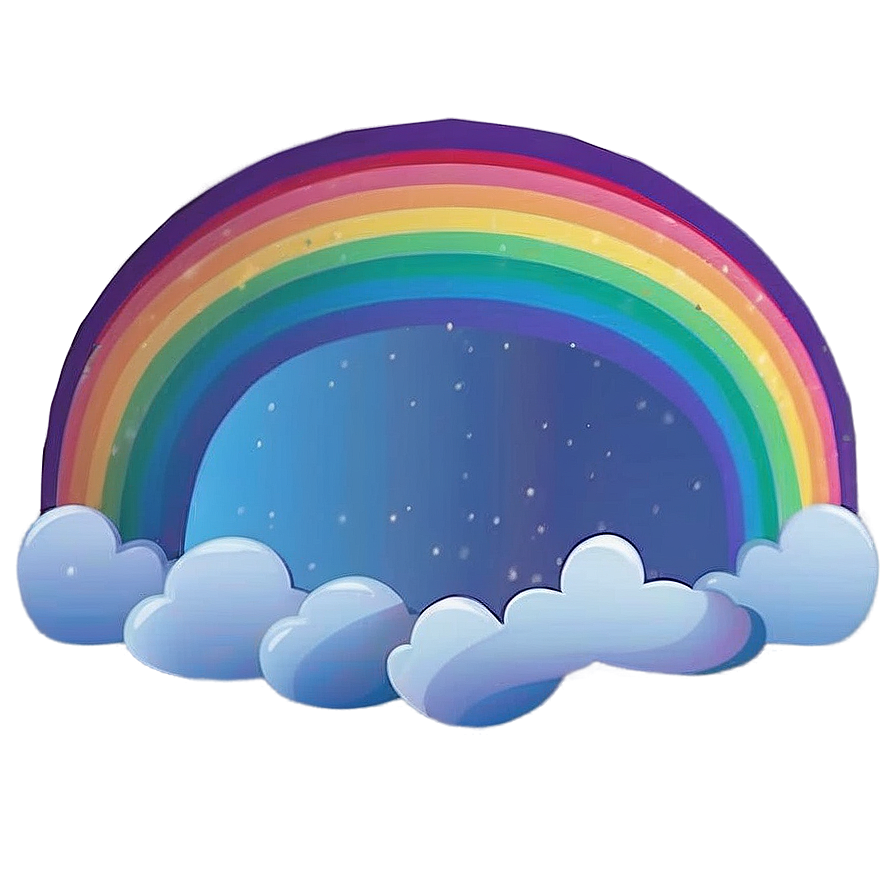 Rainbow With Clouds Animation Style Png 53 PNG Image