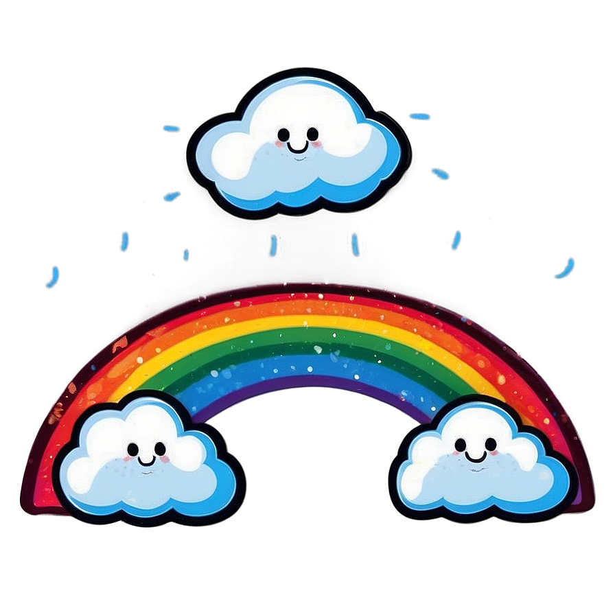 Rainbow With Clouds Baby Room Decor Png Gms PNG Image