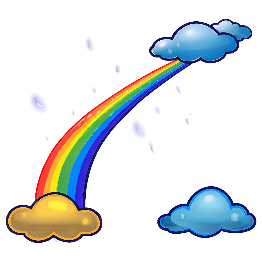 Rainbow With Clouds Drawing Png Hjx PNG Image