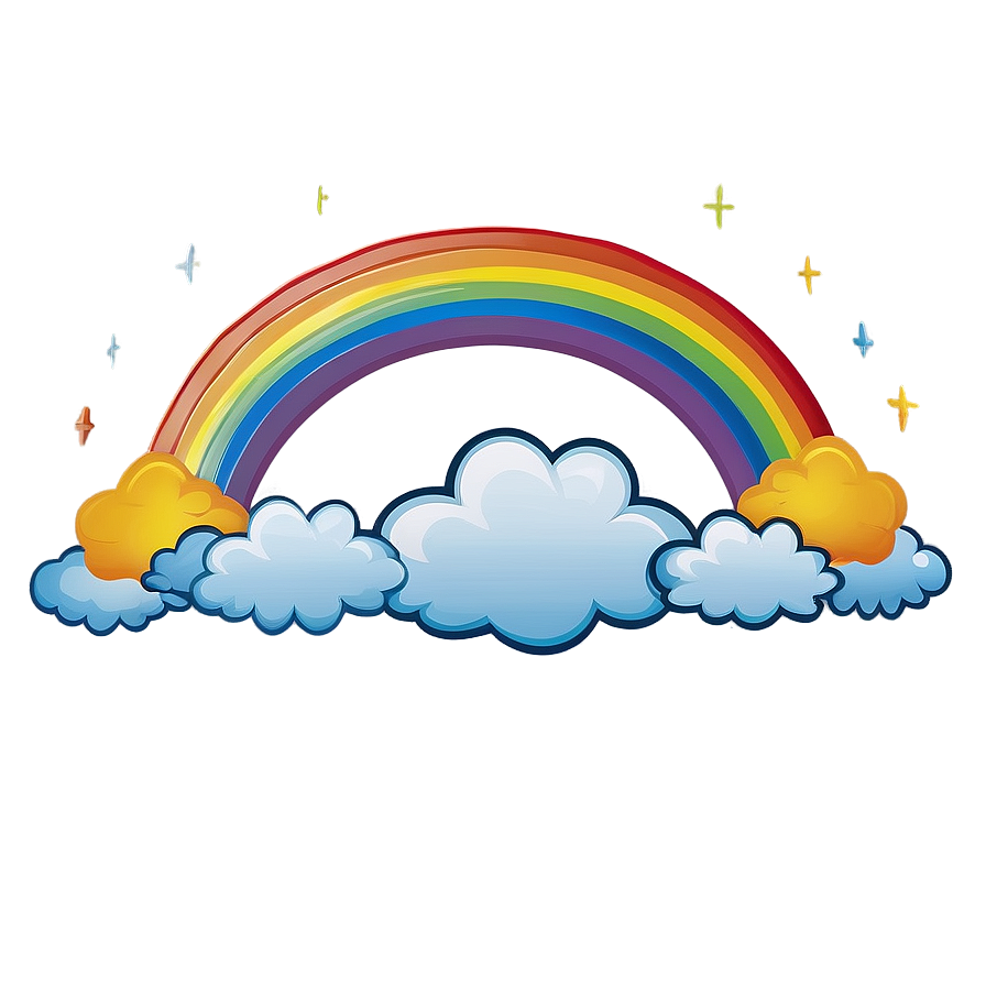 Rainbow With Clouds For Children Png 55 PNG Image