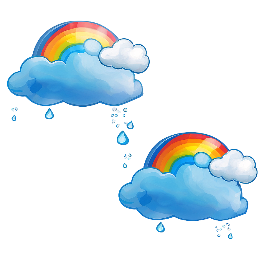 Rainbow With Clouds For Nursery Png Wry47 PNG Image