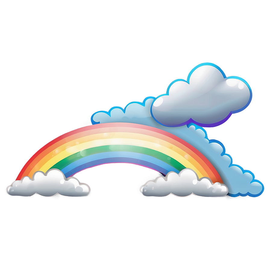 Rainbow With Clouds Sky Background Png 10 PNG Image