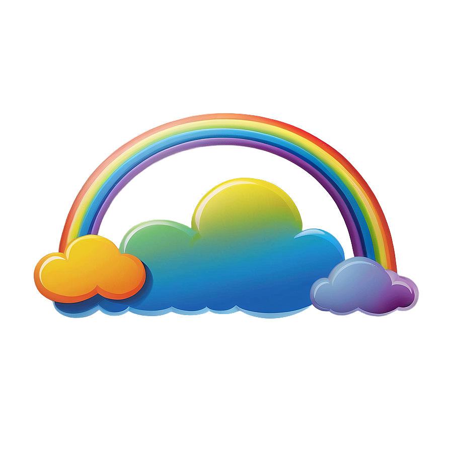 Rainbow With Clouds Sky Background Png Qee50 PNG Image