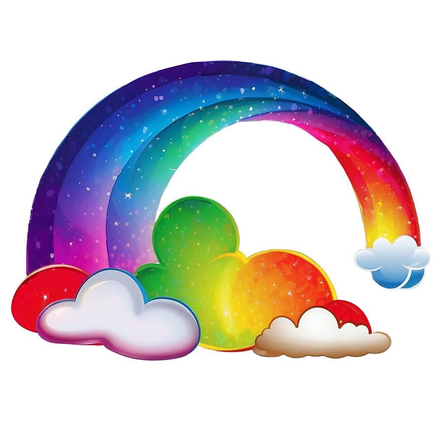 Rainbow With White Clouds Png Edd PNG Image