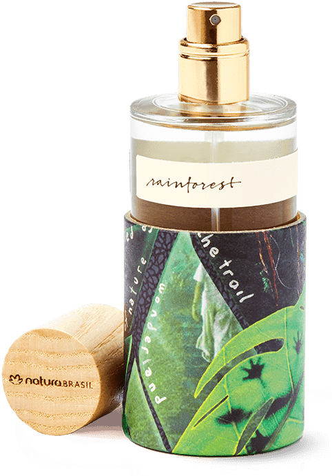 Rainforest Inspired Fragrance Bottle PNG Image