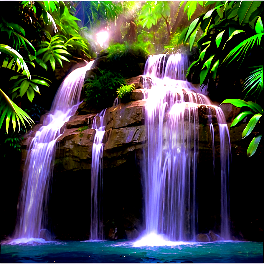 Rainforest Waterfall Pool Landscape Png 50 PNG Image