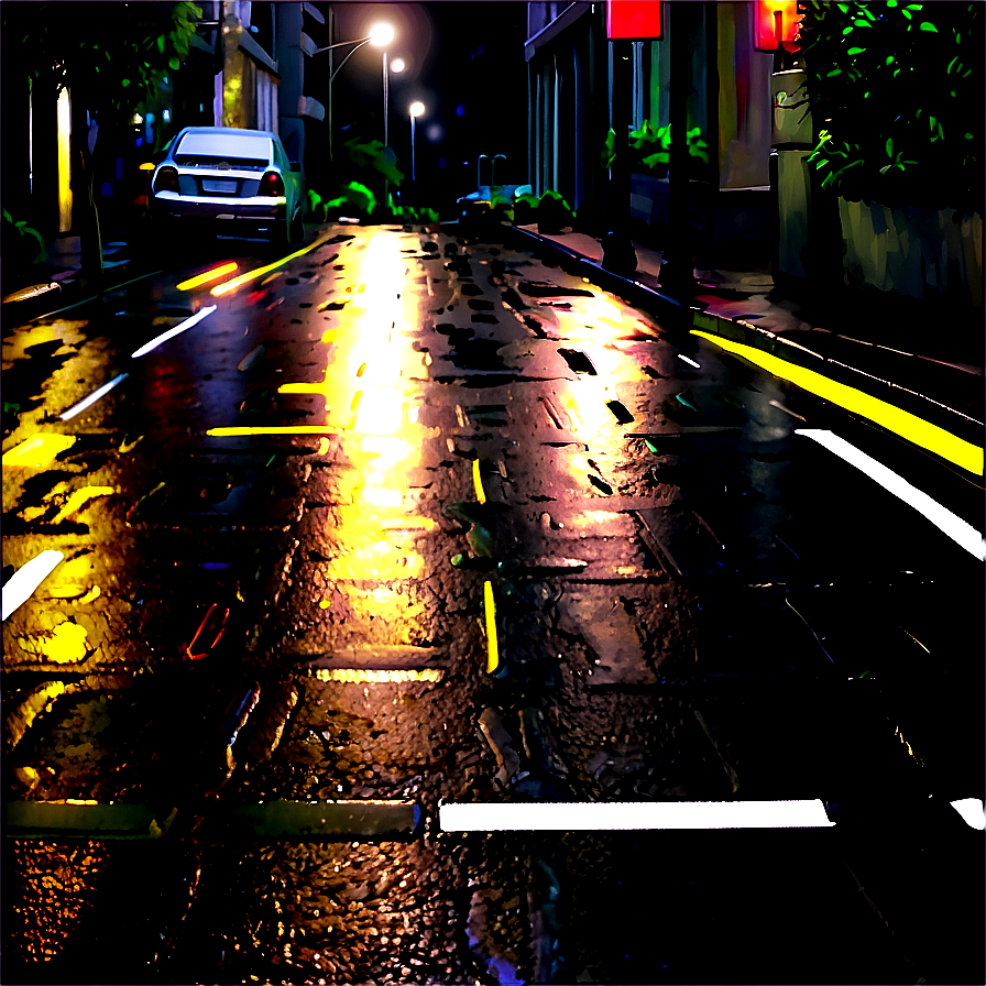 Rainy City Street Png 70 PNG Image