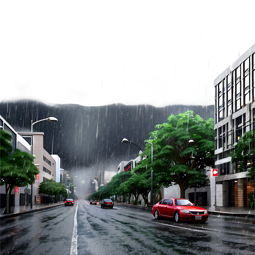 Rainy City Street Png Lxl PNG Image