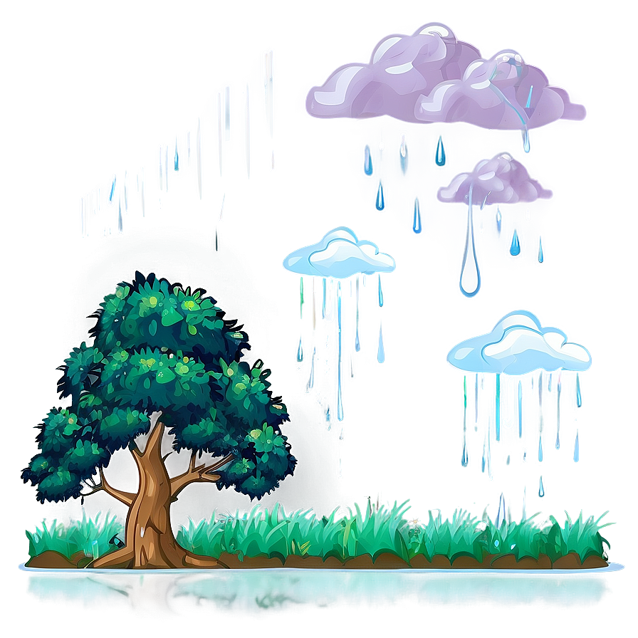 Rainy Day Big Tree Scene Png Awp PNG Image