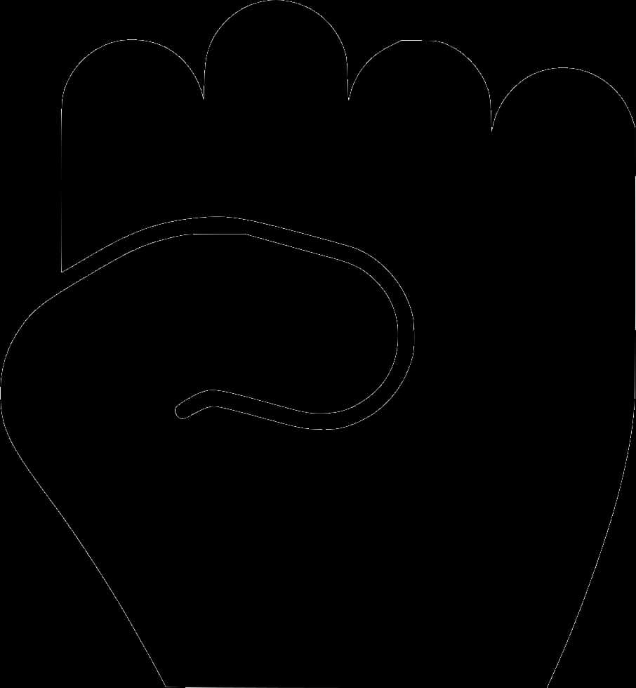 Raised Fist Outline Graphic PNG Image