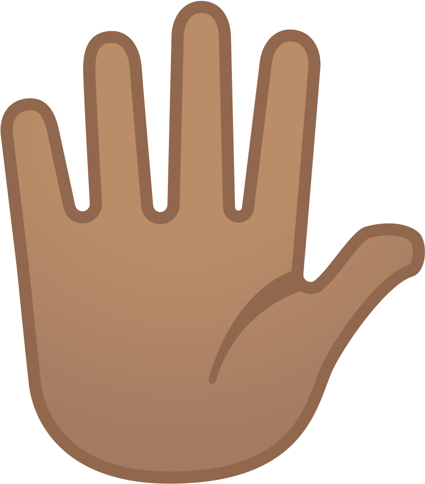 Raised Hand Emoji Illustration PNG Image