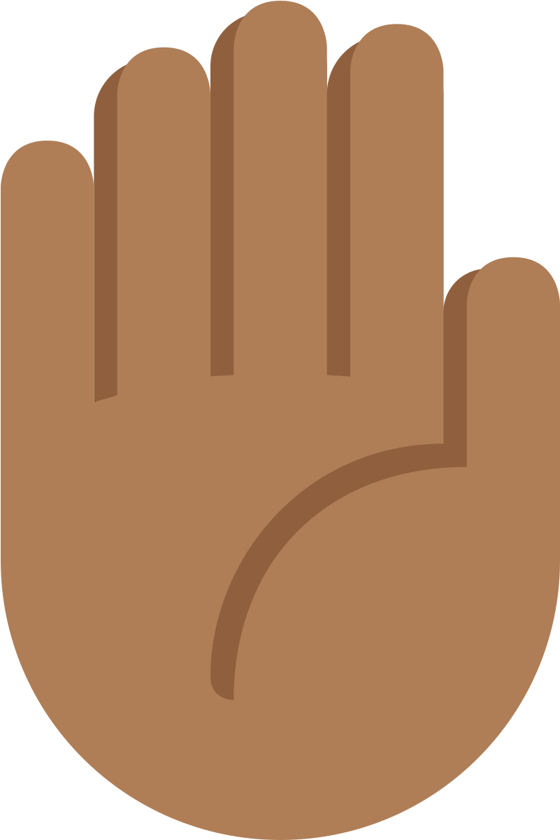 Raised Hand Emoji Orange PNG Image