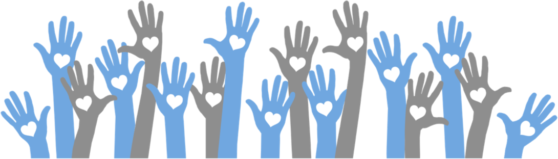 Raised Hands With Hearts PNG Image