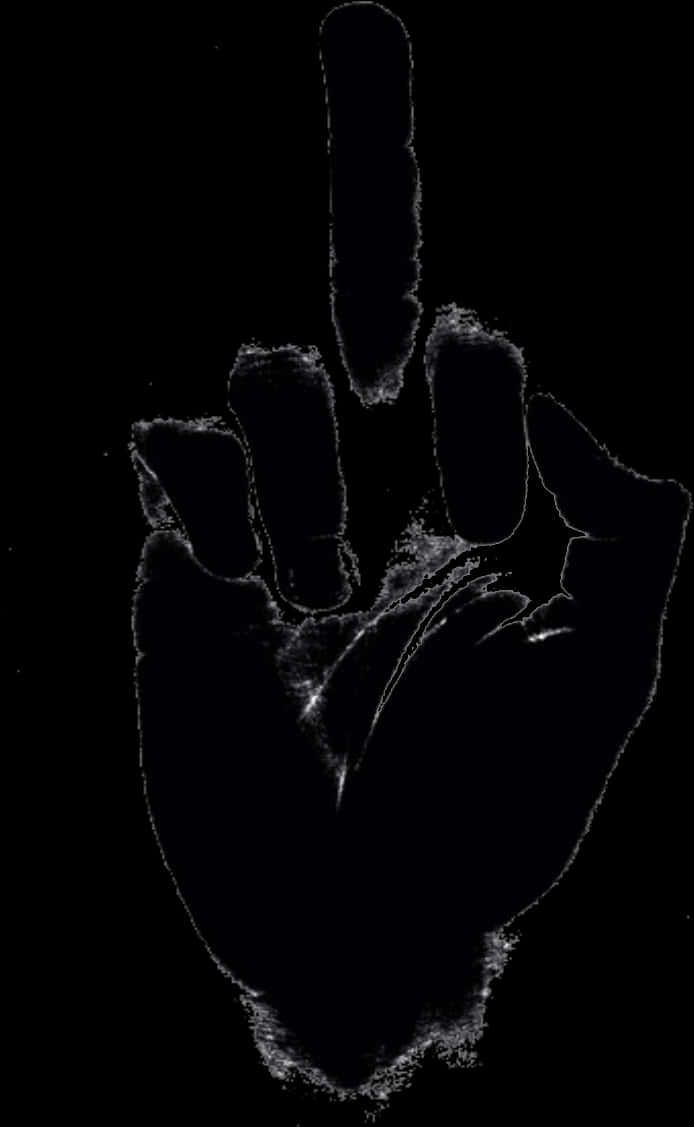 Raised Middle Finger Silhouette PNG Image