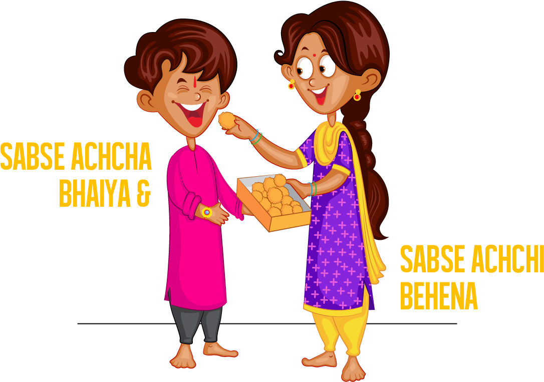 Raksha Bandhan Celebration Cartoon PNG Image