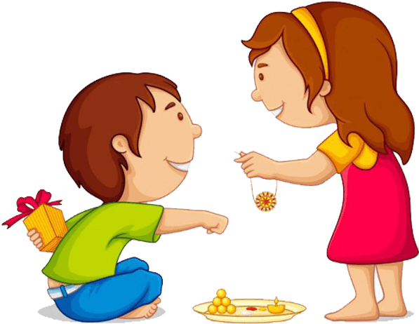 Raksha Bandhan Celebration Cartoon PNG Image