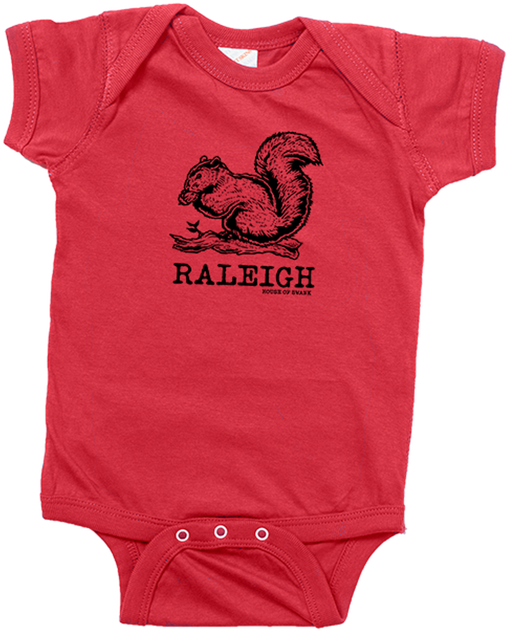 Raleigh Squirrel Red Baby Onesie PNG Image