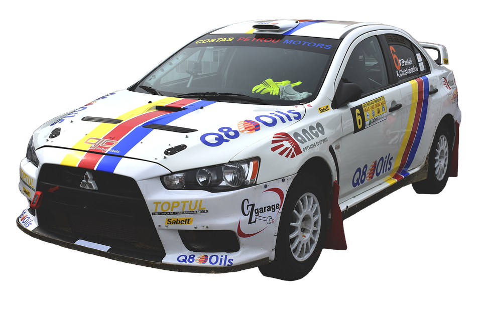 Rally Car Mitsubishi Lancer Evolution Competition Vehicle PNG Image