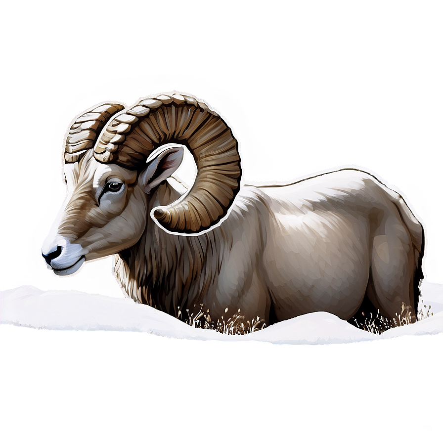 Ram Head In Snowy Landscape Png Fnp2 PNG Image