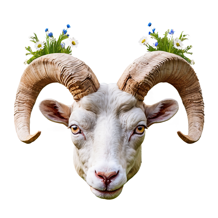 Ram Head In Wildflowers Png 23 PNG Image