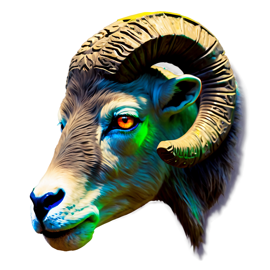 Ram Head With Glowing Eyes Png Whv31 PNG Image