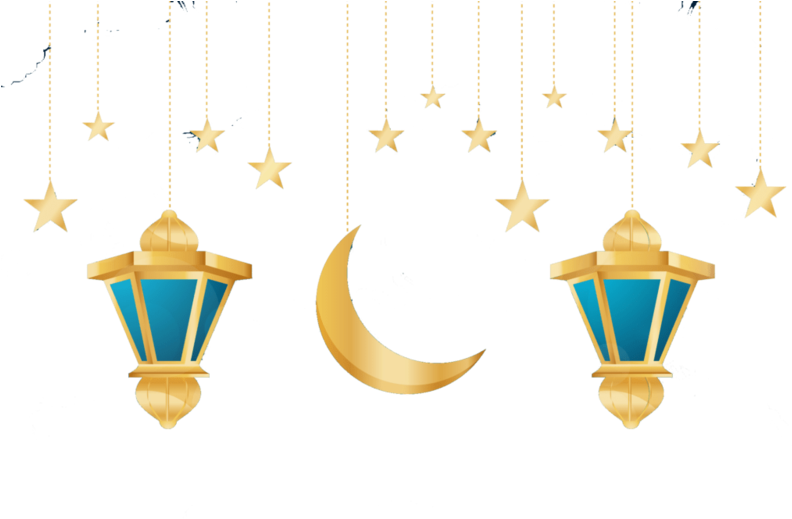 Ramadan Crescent Moonand Stars PNG Image