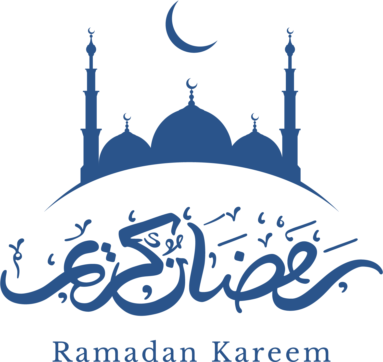 Ramadan Kareem Greeting Blue PNG Image