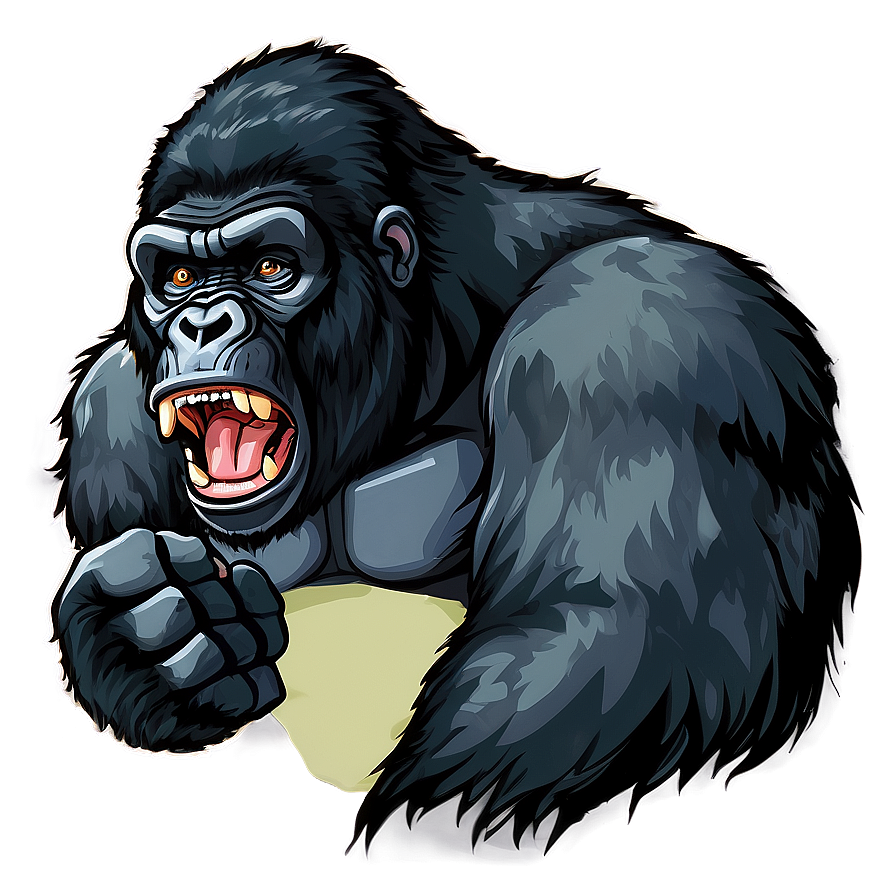 Rampaging Gorilla Illustration Png Qri33 PNG Image