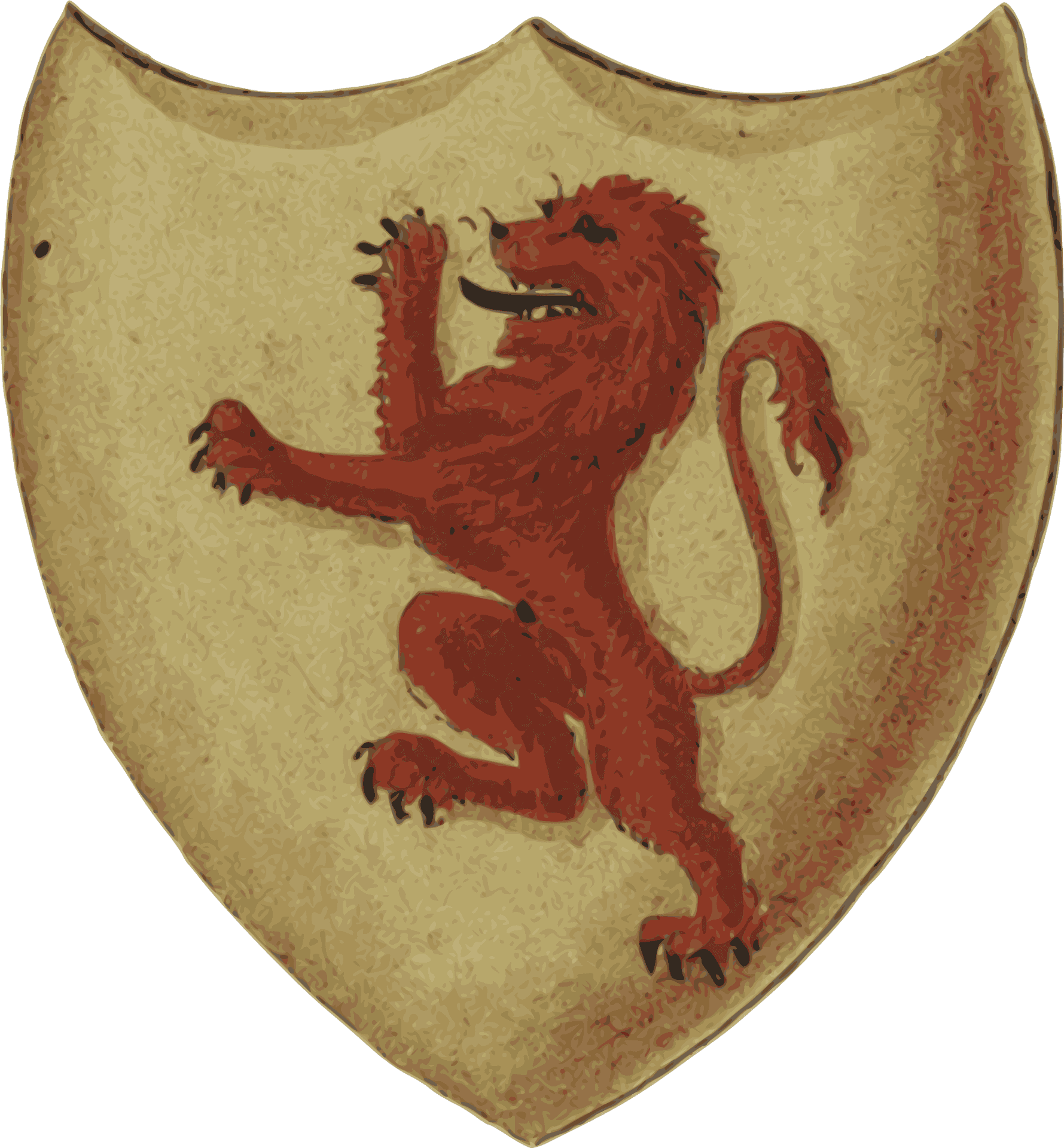 Rampant Lion Heraldic Shield PNG Image